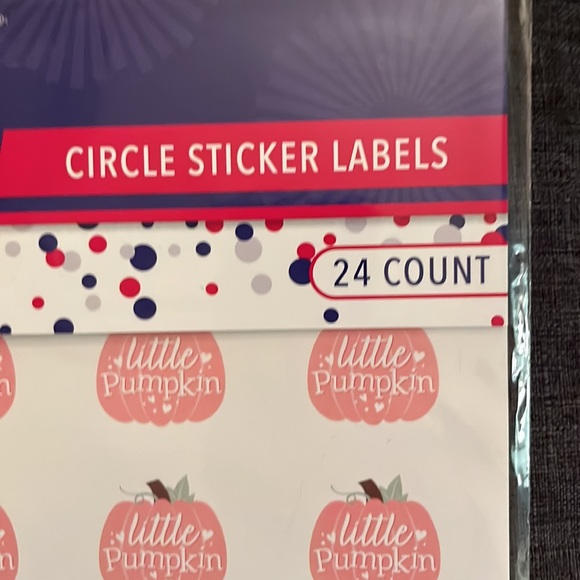 Baby shower stickers that say little pumpkin on them 24 count - Picture 3 of 10
